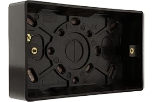 Art Deco Emporium Double 25mm Wall Pattress Box Mount in Vintage Period Style Bakelite Dark Brown Part of The New Exalt V2.0 Brand. Fits Standard UK Double Plug Socket or Double Switch Plate