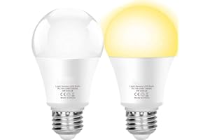 Boxlood Dawn Till Dusk Bulbs, 9W, 60W Equivalent, Outside Bulbs Automatic On Off Twilight Sensor LED Light Bulbs,3000K Warm White, Security Lighting for Hallway, Porch, Balcony, Backyard, Garage