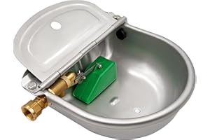 MASXIRCH Ciotola Automatica per Cani, Ciotola per Animali in Acciaio Inox con Connettore e Tappo di Scarico per Bovini, Maiali, Pecore, Cani, Cavalli