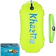 Khazna Swim Buoy Float, Swimming Bubble Safety Float with Adjustable Waist Belt for Open Water Swimming, Safe Swim Training, Triathletes, Kayaking, Snorkeling