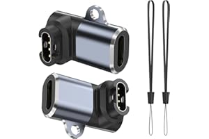 VANCLE USB C to Garmin Adapter 2-Pack, 90 Degree Adapter for Garmin Venu/Venu 2/Venu Sq2/3/3S/Vivoactive 3/4/4S/Fenix 7/Fenix 6/Fenix 5/Forerunner 945 45 45S 245 Music (2x90 Degree)