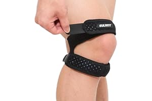 EULANT Sangle de Maintien pour Tendons Rotuliens, Genouillère avec Silicone Absorbant les Chocs,Double Réglage Protege Bande Genoux pour Sport, 1 pièce