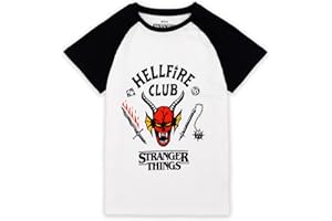 Stranger Things Hellfire Club T-Shirt for Kids | Boys Girls Hawkins Society Eddie White Outfit | Season 4 Merchandise