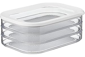 Mepal - Boîte de Conservation Charcuterie Modula 3 Couches - Boîte de Stockage avec Couvercle - Convient pour Conserver Produits Carnés - 3 Boîte de Rangement Séparées - 3 x 550 ml - Blanc