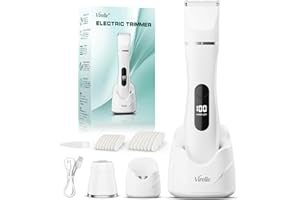 ‎VIRELLE Intimrasierer für Frauen, Rasierer Damen Intimbereich Sanft, 2 in 1 Elektrischer Damenrasierer, Bikini Trimmer Wasserdicht für Körper Gesichtshaare, Damen Rasierer, Geschenke für Frauen