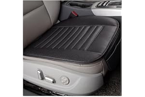Adunsiaoto Cuscino Seduta Sedile Auto in Pelle Traspiranti in Carbone di Bambù, Cuscino Sedile Auto Anteriore Traspiranti, Protezione per Sedile Auto Traspirante, Antiscivolo, Morbido(Nero)
