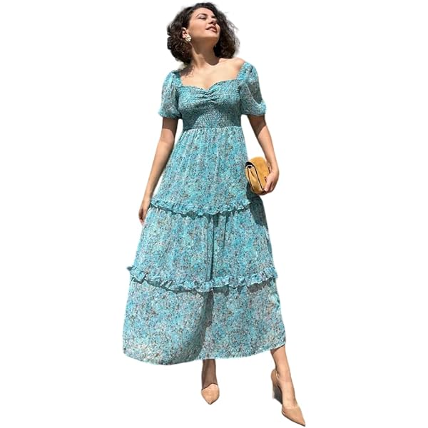 Buy American Eagle Women Green Floral Open Back Corset Midi Dress at  Amazon.in