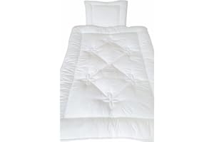 TM MAXX Baby Set Kinder Set Bettdecke U-Kissen Blumen Motiv Mikrofaser Farbe Weiß Decke Bettdecke 100x135 cm + U-Kissen 40x60 cm mit Öko-Tex Nachhaltiges Produkt