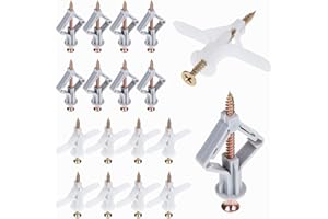 Gueenky Pack of 100 Plasterboard Dowels with Screws, Cavity Dowels, Drywall Dowels, Rigypsum Dowels with Screws, Drywall Anchors with Screws for Plasterboard, Plasterboard, Cavity Wall