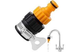 MDLSDE Universal Tap Connector, 12-16mm Kitchen Tap Connector Hose Pipe Fitting Set Faucet Adapter Garden Removable Adjustable Mixer Easy to Install Tight Connection for Bathroom Indoor and Outdoor Use