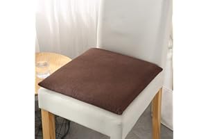 Ecloud Shop Chair Cushion Seat Pads 40x40 cm Non-slip Soft Padded Foam Cushion for Dining Garden Kitchen Home Sofa Décor Removable Cover (Coffee)