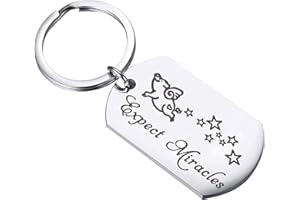 PLITI Achievement Gift Flying Pig Expect Miracles Keychain Inspirational Gift Teenage Girls, M, Metal