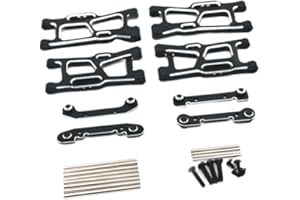 Luwecf RC-Vorder- und Hinterarm-Verbindungsstange, RC-Modellfahrzeugteile, DIY, Upgrade-Teil für 144002,144001, Maßstab 1:14, 1:12, RC-Crawler-Modell, Schwarz