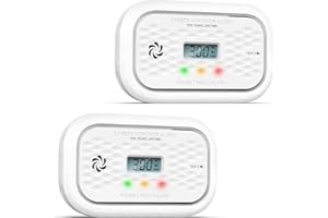 Andyssey ZA326 H01 Kohlenmonoxid Melder 10 Jahre Batterie, Tragbarer CO Detektor mit LCD Display, Zertifiziert EN 50291, 85 dB Alarmlautstärke, 2 Stück