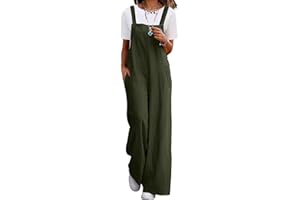 YESNO Women's Casual Corduroy Overalls Adjustable Straps Baggy Pants Wide Leg Jumpsuits with Pockets PC2UK