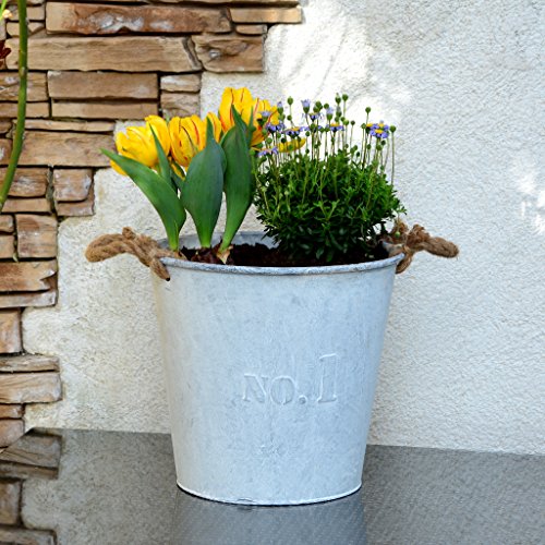 2x Blumenübertopf rund Pflanztopf Blumentopf Übertopf Landhaus - 2