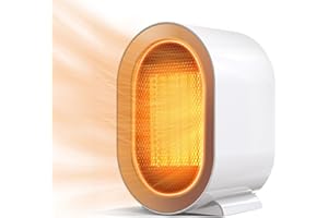 Diswoe Electric Heater Fan Heater, Energy Saving 1200W Ceramic Fan Heater, 2 Modes, Tilt Protection, Overheating Protection, Portable Small Fan Heater for Office, Living Room