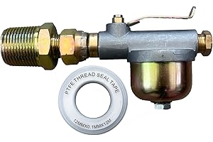 PLUMBEZ Heating Oil Tank Filter with Isolation Valve - Oil Filter, Heating Oil Filter, Kerosene Heating Oil Tank Filter Valve for Efficient Fuel Filtration