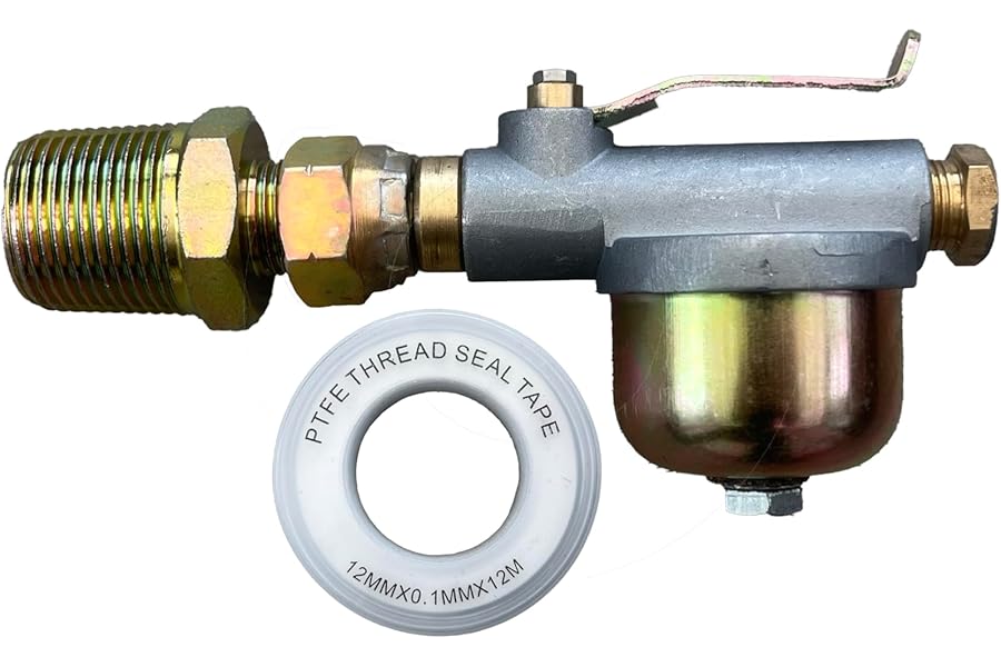 Heating Oil Tank Filter with Isolation Valve - Oil Filter, Heating Oil Filter, Kerosene Heating Oil Tank Filter Valve for Efficient Fuel Filtration
