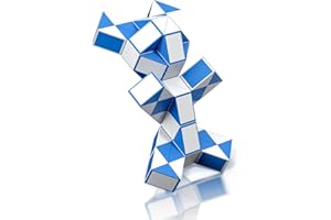 ROXENDA Serpent Magique avec 72 Blocs, Magic Snake Cube Twist Puzzle - Jeux de Puzzles 3D Fidget Cube Serpent Magique Cadeau Anniversaire pour Enfants et Adultes - 1 Pack (Bleu)