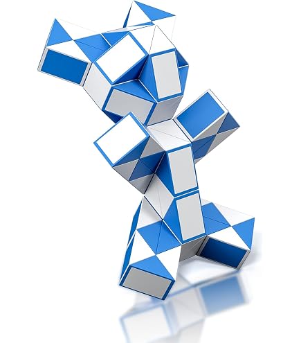Magic Snake Cube CUBIDI 24 Blocs Bleu - Jouet Créatif Pour Enfants 4-8 Ans, 100+ Figures