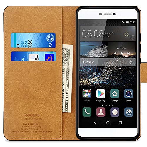 Huawei P8 HÃ¼lle, HOOMIL HandyhÃ¼lle Huawei P8 Tasche Leder Flip Case Brieftasche Etui SchutzhÃ¼lle fÃ¼r Huawei P8 Cover - Schwarz (H3062)
