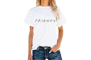 LANDOVE Sudadera Mejores Amigos Hombre y Mujer Camiseta Friends Serie TV Show Logo Camisas Manga Corta Adolescentes Chicas Blusa Lertras Boyfriend Swag Pullover Hip Hop Tshirt Vintage Tunica Top Verano Tumblr