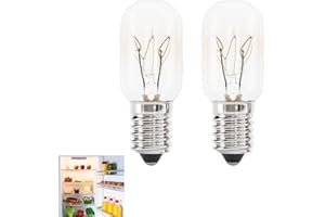 Fadwons 2x Lampe de Sel, Ampoule Frigo 15W E14, Ampoule Refrigerateur Blanc Chaud, T22 60 Lumens, 2700K, Lampe pour Réfrigérateur, Congélateur, Machine à Coudre, Hotte - Ampoules Longue Durée