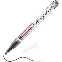 edding 5300 Acrylmarker fein - grau - 1 Acrylstift wasserfest - feine Rundspitze 1-2 mm - Acryl Farben zum Malen auf…