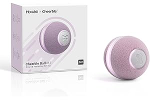 Cheerble Jouet Chat Interactif, Balle Intelligente Auto-Rotative Rebondissante pour Chaton d'intérieur, 3 Modes, Lumière LED Convertible, Rechargeable par USB, Violet