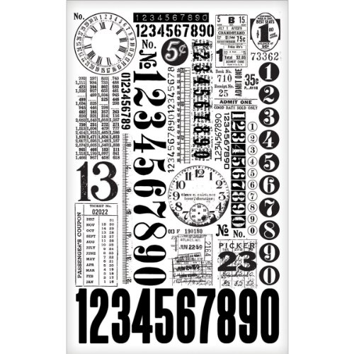 Tim Holtz idea-ology Zahlen Rest reibt, mehrfarbig