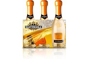 Sant'Orsola - Mini Bottiglie Prosecco D.O.C. Millesimato Extra Dry, da Uva Glera, Gusto Fresco con Note Fruttate, 3x200 ml