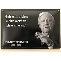 Wanduhr „Hier Würde Helmut Schmidt Auch Rauchen“ – 20x25 Cm, Blech, Quartz