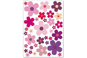 Votvlog Set de 5 (175 pcs) pegatinas "flores, florecitas, lila", pegatinas para bicicleta, flores de verano, pegatinas para coche, decoración para bicicleta, portátil, moto, teléfono móvil, pegatinas