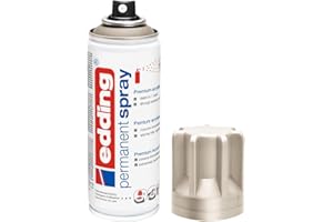 ‎EDDING edding 5200 Permanent-Spray - champagner gold matt - 200 ml - Acryllack zum Lackieren und Dekorieren von fast allen Materialien z.B. Glas, Metall, Holz, Keramik, lackierb. Kunststoff - Sprühfarbe