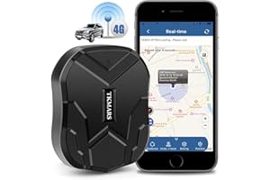 TKMARS Localizador GPS para Coche 4G, 5000mAH Batería 90 Días en Espera GPS Tracker con Seguimiento en Tiempo Real Rastreador GPS de App Libre Magnético a Prueba de Agua para Moto,Camión 4G TK905