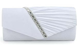 EVEOUT Carteras de Mano y Clutches Bolso para Mujer Satín con Cristal Bolsa de Hombro Monedero Nupcial para la Boda Fiesta Paseo