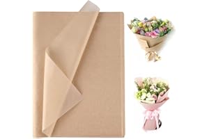 TRABAG 72 Fogli di Carta Velina, 50 x 70 cm, Marrone - Materiale da Imballaggio per Bouquet, Confezione Pompon, Decorazione Regalo Fai da Te