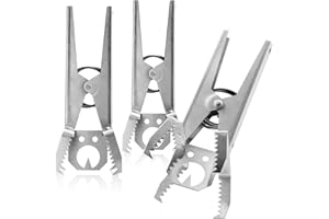 com-four® 3X Wühlmausfalle mit Stellplättchen, Wühlmaus-Zangenfalle aus verzinktem Blech, ca. 18,5 cm (03 Stück - Zange+Köderblech)