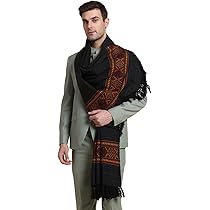 Buy Weavers Villa Men's Acro Wool Blended Shawl - Handloom Woven