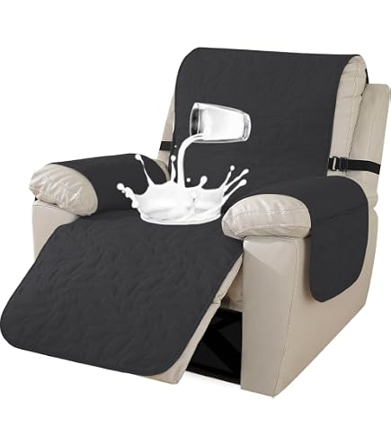 Housse Fauteuil Relax Avec Poches – Extensible, Imperméable, Flanelle Douce – 1 Place 53×190 Cm (Café)