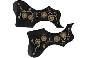 ENTATIAL Gitarren-Pickguard-Set, schöne Muster, helle Farbe, Akustikgitarre-Pickguard-Zubehör Gitarrenschutz Gitarrenschutz-Ersatz für Anfänger für Profis(Schwarz)