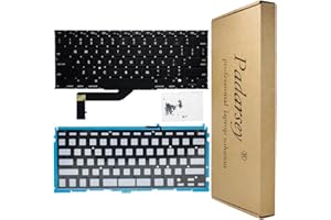 Padarsey New Replacement US Layout Backlit Keyboard Compatible for MacBook Pro 15" A1398 2013-2015 Retina, W/Screws (US Layout Only!)