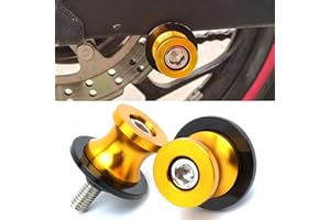 QJY-MOTOR PART-STORE 2pcs Moto M8*1.5 Nottolini Cavalletto 8mm Bobine Universal per Suzuki V-STROM 650 1000 1050 DL650 DL1000 Burgman 125 250 400 600 GSR 400 600 750 GSX-R 600 750 1000-Oro