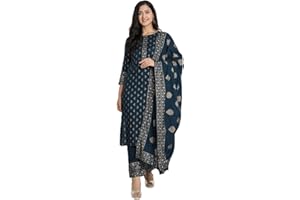 KARTUTVA Indische Partykleidung Kurta-Set für Damen mit Dupatta Kurti Tops mit Hosenhose Set