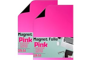 ‎MAGNET-KAUF [2 Stück] Magnetfolie DIN A4 - Magnetband - Bedruckbar und Beschreibbar - KFZ Magnetfolie - Magnet Folie zum Beschriften zum Schneiden Stanzen und Basteln (Pink)
