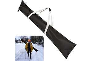 PRITOK Borsa da sci da 185 cm, colore: nero: robusta borsa da sci per 1 paio di sci e bastoncini, impermeabile, resistente allo sporco, borsa da sci, set di borse da sci