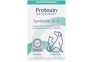 Protexin Veterinary Synbiotic D-C Capsules, Highly Concentrated Gut Health Supplements for Cats and Dogs, 50 Capsules