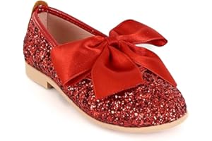SIRRI Scarpe Eleganti da Ragazza con Glitter Scarpe con Paillettes Mary Jane Scarpe Piatte