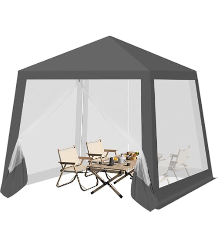 Produktbild von Partyzelt Mit 4 Mesh-Seitenwänden Anthrazit 2x2 M HDPE